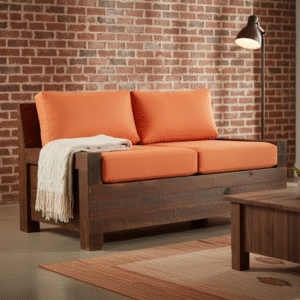 Distressed Finish Two Seater Sofa