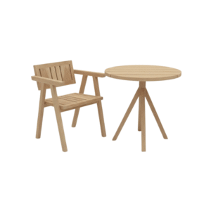 wood table and chair
