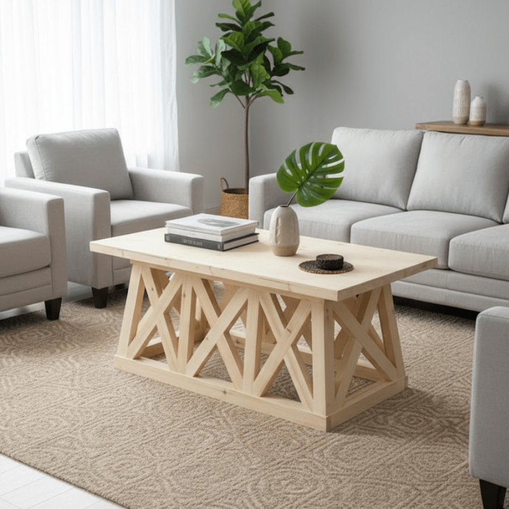 Solid Oak Coffee Table, Wooden Coffee Table