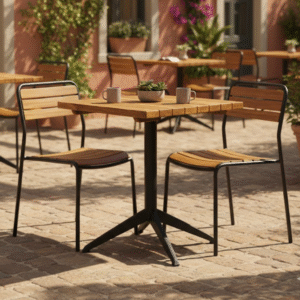 metalic table & chair