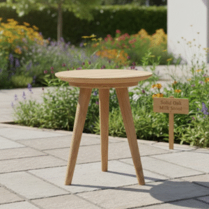 solid oak stool