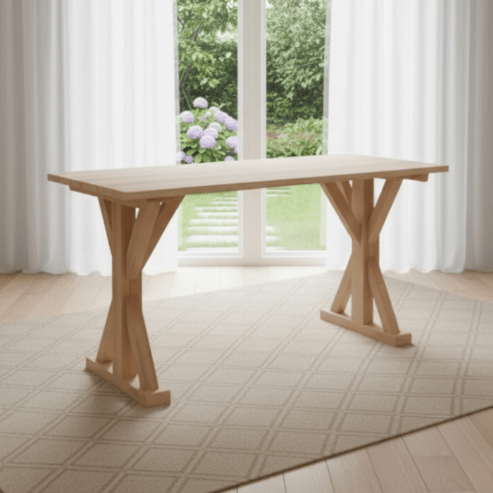 x style wooden table X style wooden table