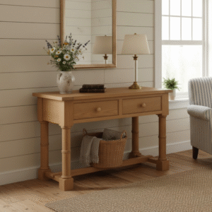 2 drawer farmhouse side table