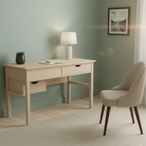 Wooden desk with drawer