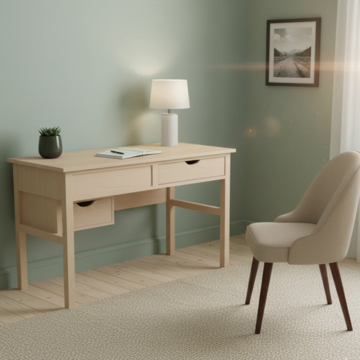 Wooden desk with drawer