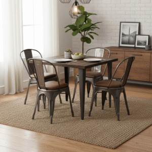 outdoor metalic chair and table