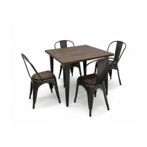 outdoor metalic chair and table