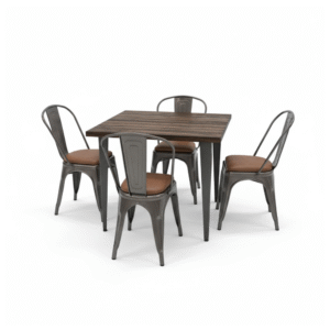 outdoor metalic chair and table
