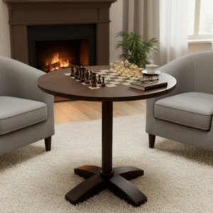 Chess Table with Single Pedestal Base