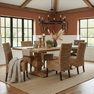 Aztec Twin pedestal chunky style Oak table