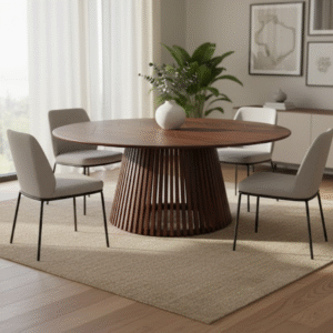 Large Iroko Outdoor Table 1800 mm Diameter Routed design Table