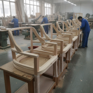 The Curve Chair Frame: Precision Wooden Skeleton for Modern Seating