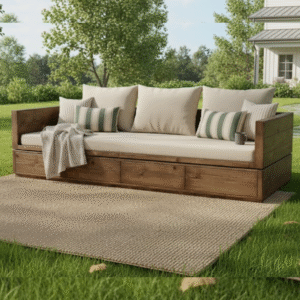 Farmhouse Style Deep Storage Bench (with Drawers)